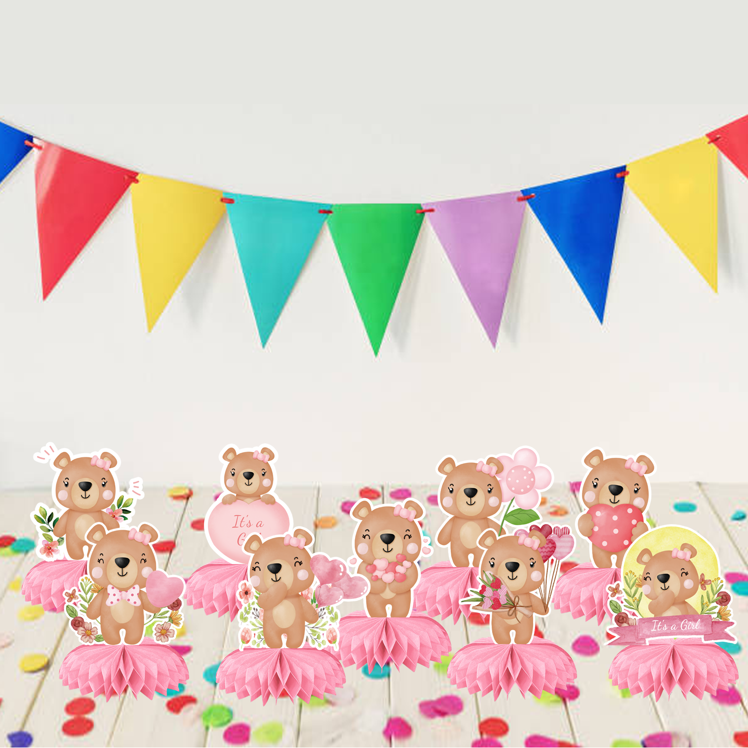 9Pcs Pink Bear 3D Honeycomb Ce - 3D Printing Table ulasan dan harga