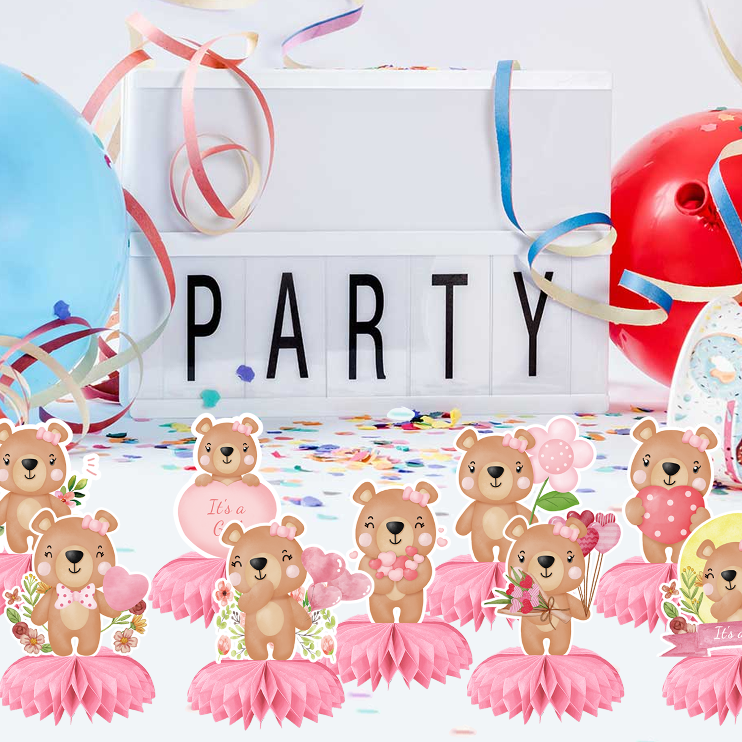 9Pcs Pink Bear 3D Honeycomb Ce - 3D Printing Table ulasan dan harga