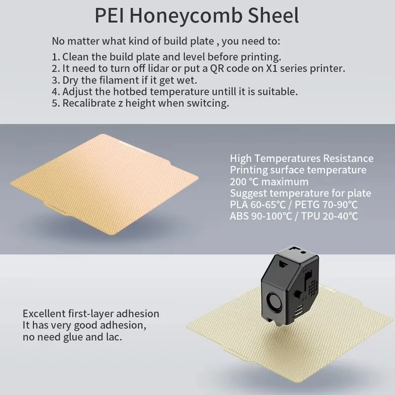 For Bambu Lab PEI Honeycomb Sh - 3D Printing X1 Carbon ulasan dan harga