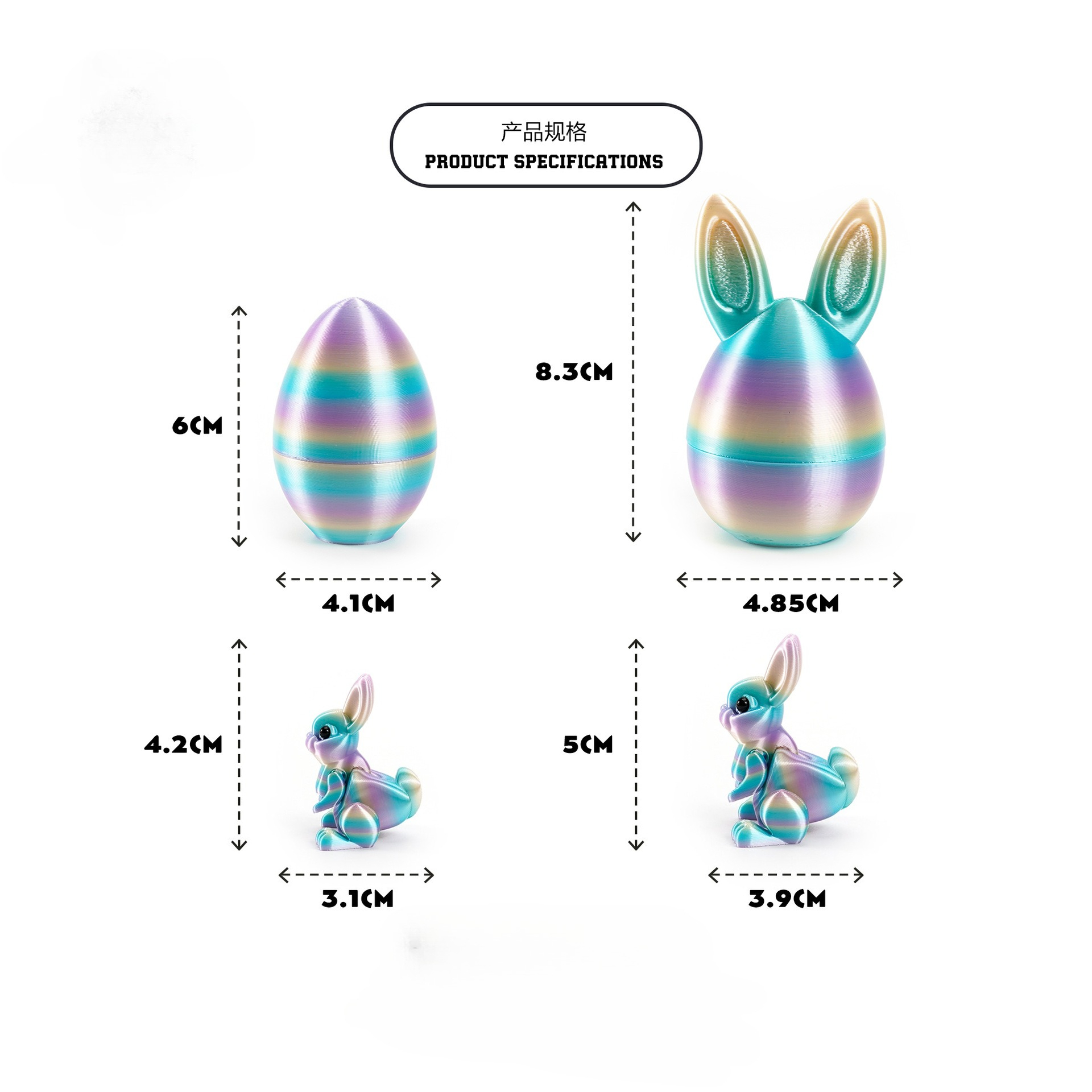 3D Printed Rabbit Eggs Figurin - 3D Printing Egg ulasan dan harga