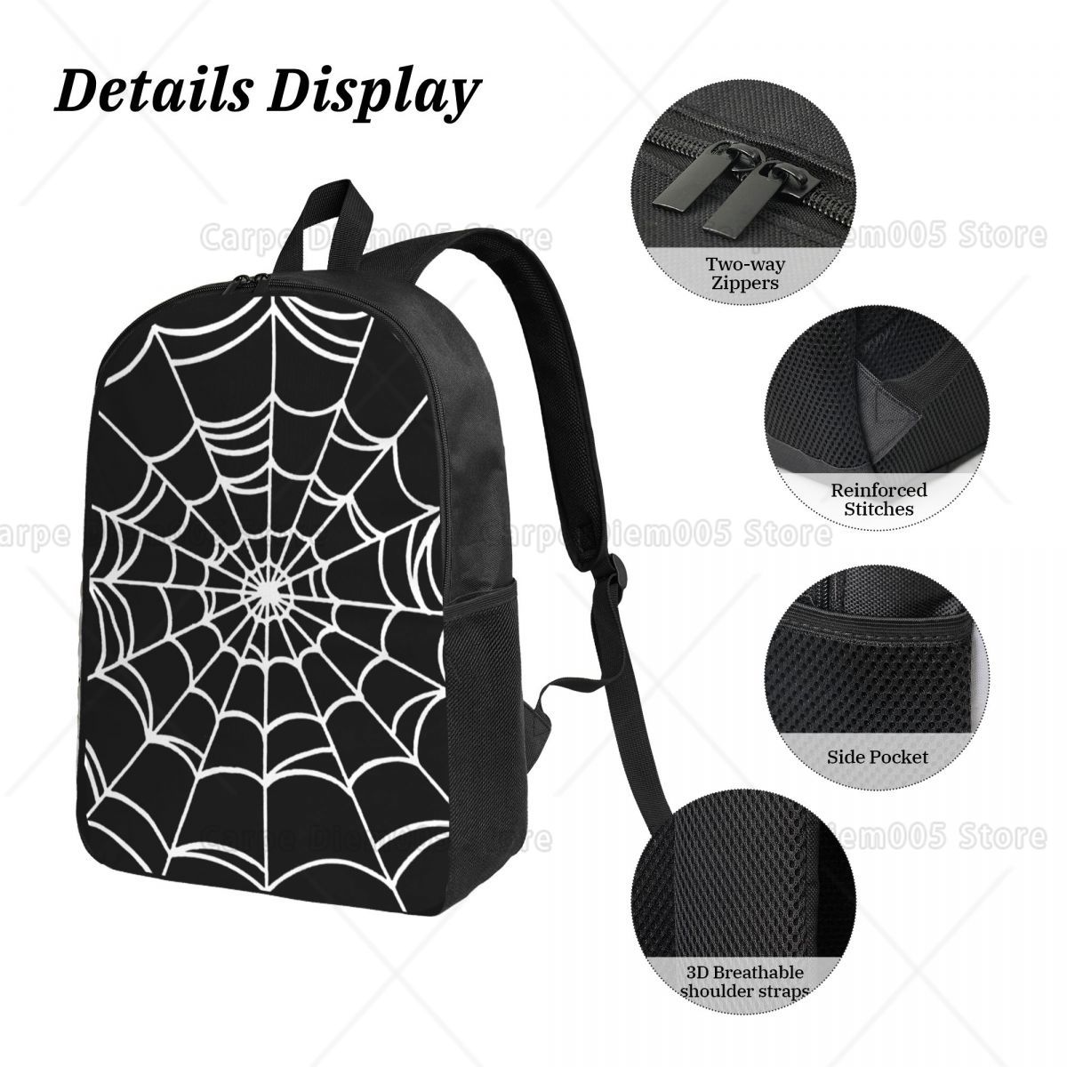 Black Web Spider Prints Backpa - 3D Printing Web ulasan dan harga