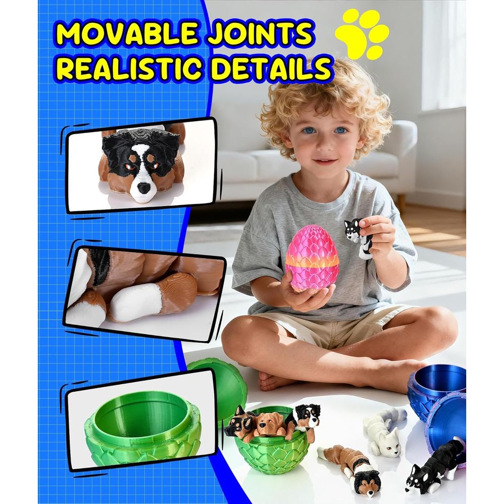 GemmiCho 3Pcs 3D Printed Dog w - 3D Printing Egg ulasan dan harga