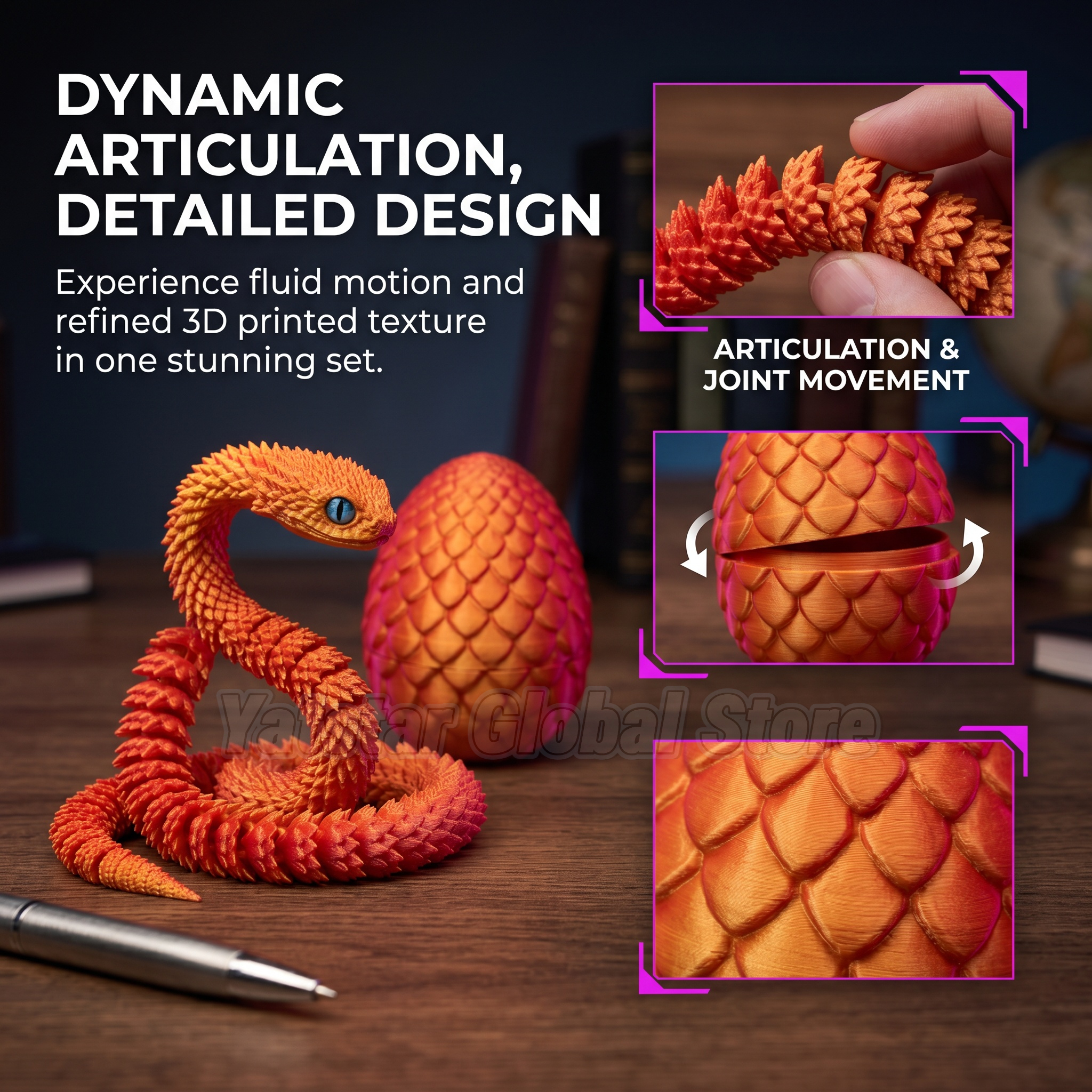 3D Printed Snake Egg Toy Creat - 3D Printing Egg ulasan dan harga